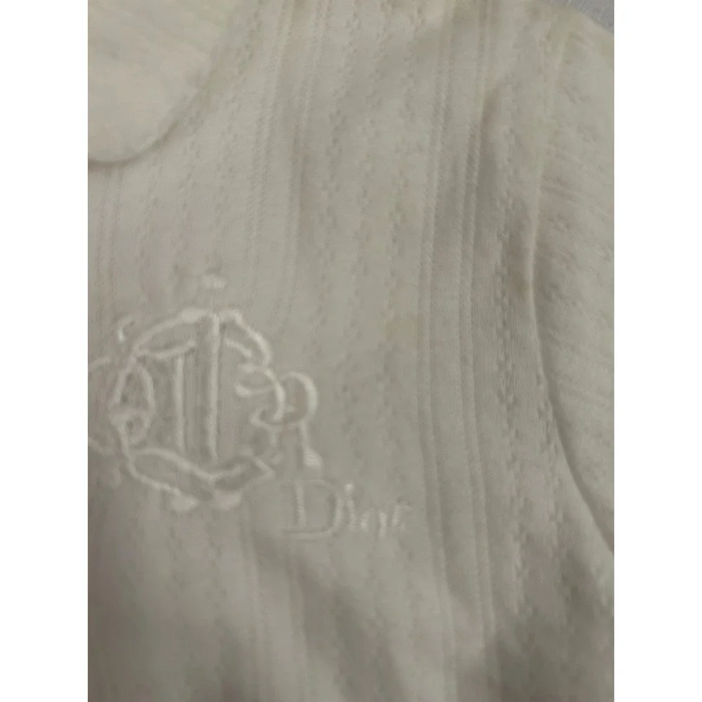 Baby Dior Cardigan Booties Set 6-9M White Pointelle Knit Vintage Kids